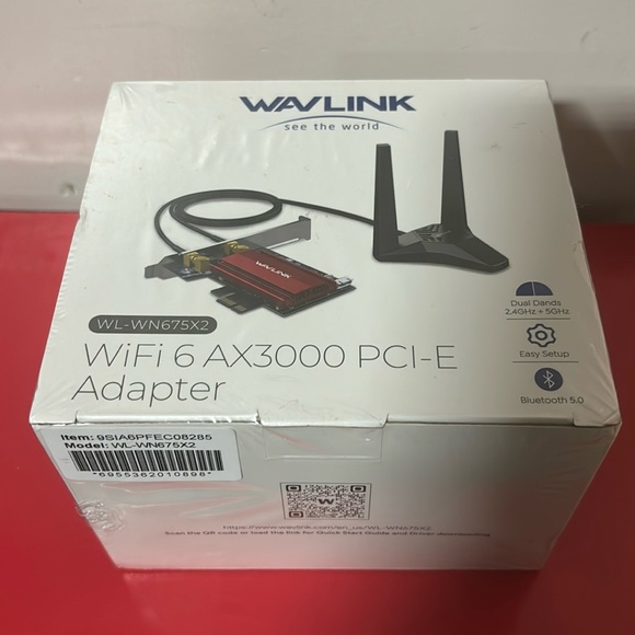NIB & Sealed-Wavlink see the world Wifi 6 AX3000 PCI-E Adapter - Picture 1 of 3